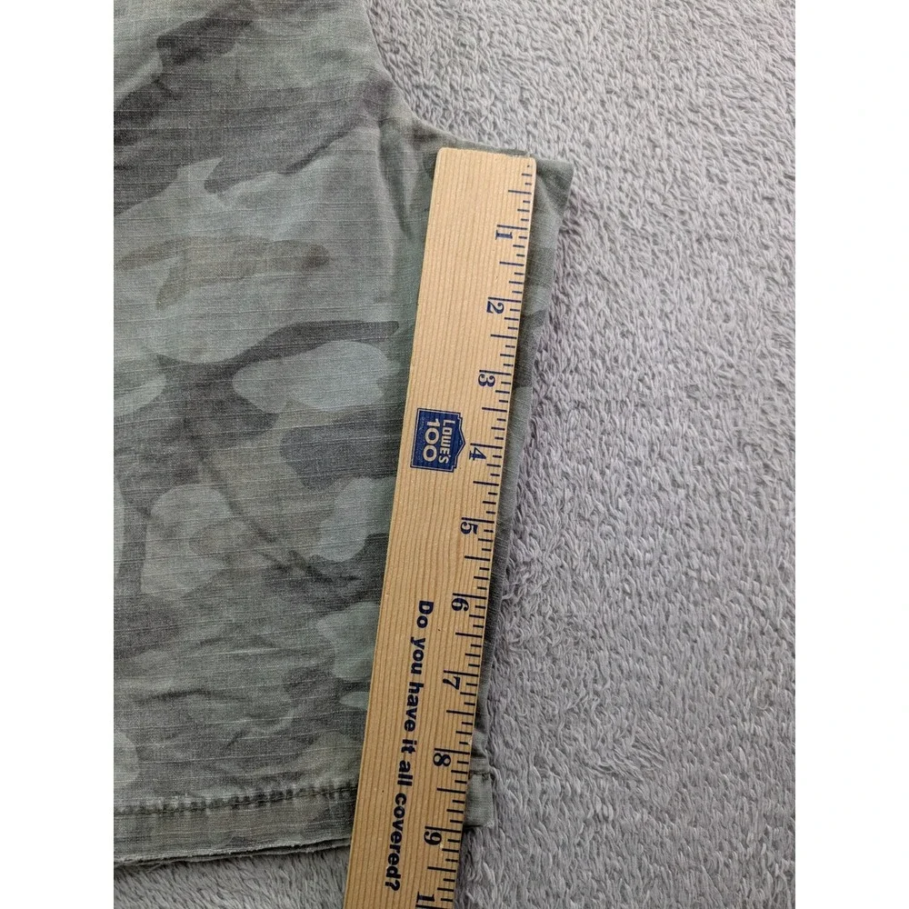 Wrangler Authentic Issue Mens Camo Cargo Shorts Green Grey Cotton Ripstop 36